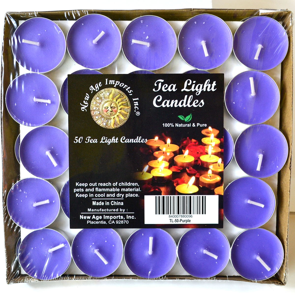 (set of 50) 2 hour Purple Tea Light
