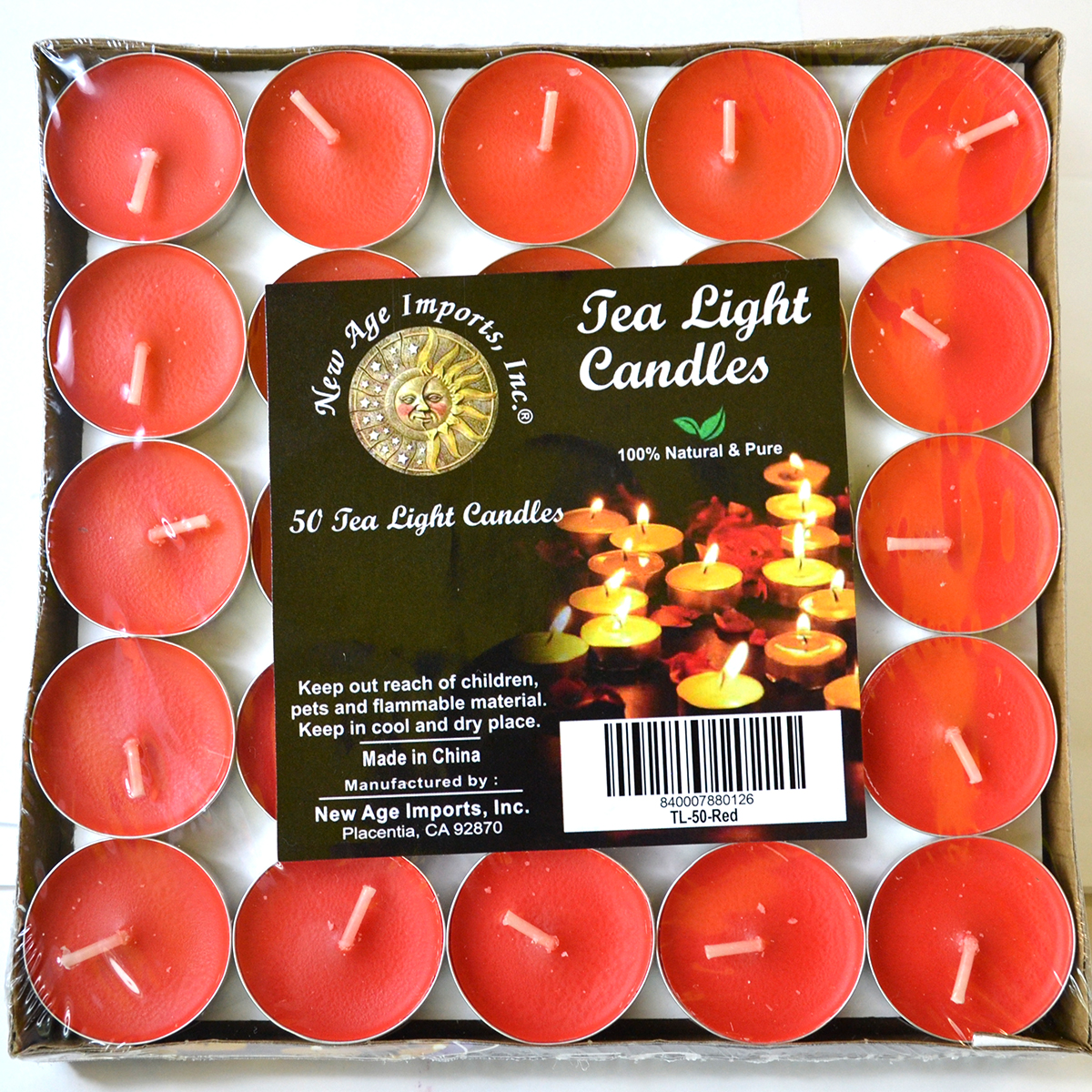 (set of 50) 2 hour Red Tea Light