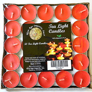 (set of 50) 2 hour Red Tea Light