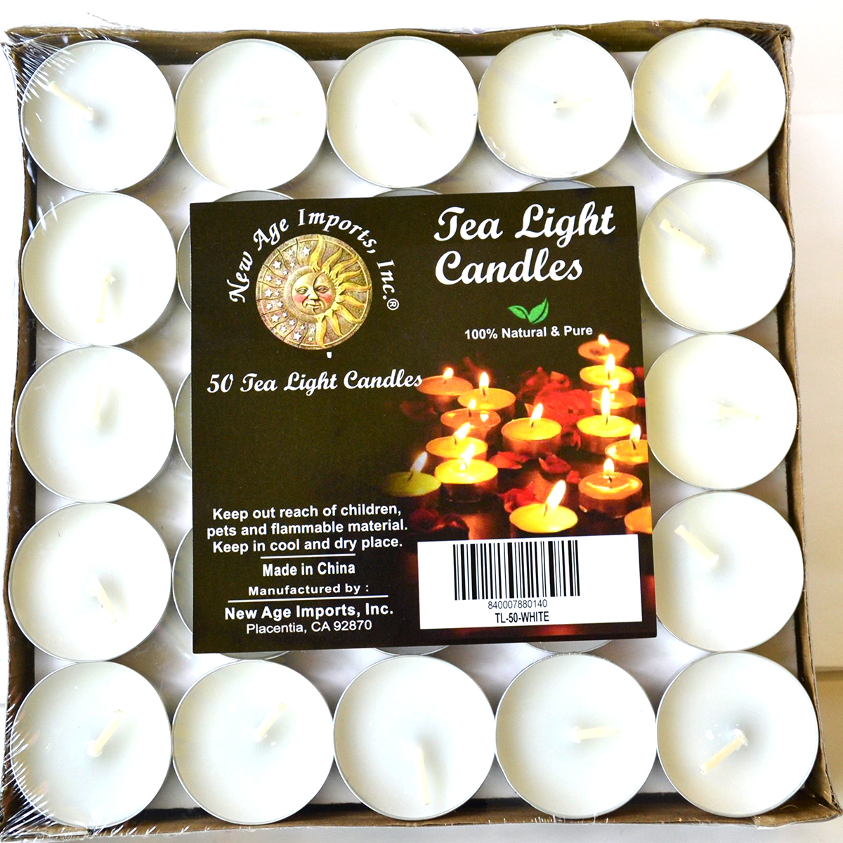 (set of 50) 2 hour White Tea Light