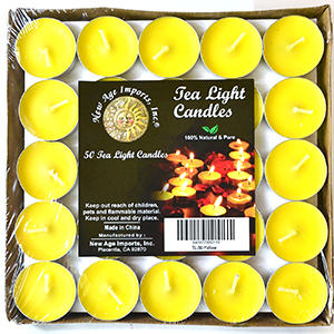 (set of 50) 2 hour Yellow Tea Light