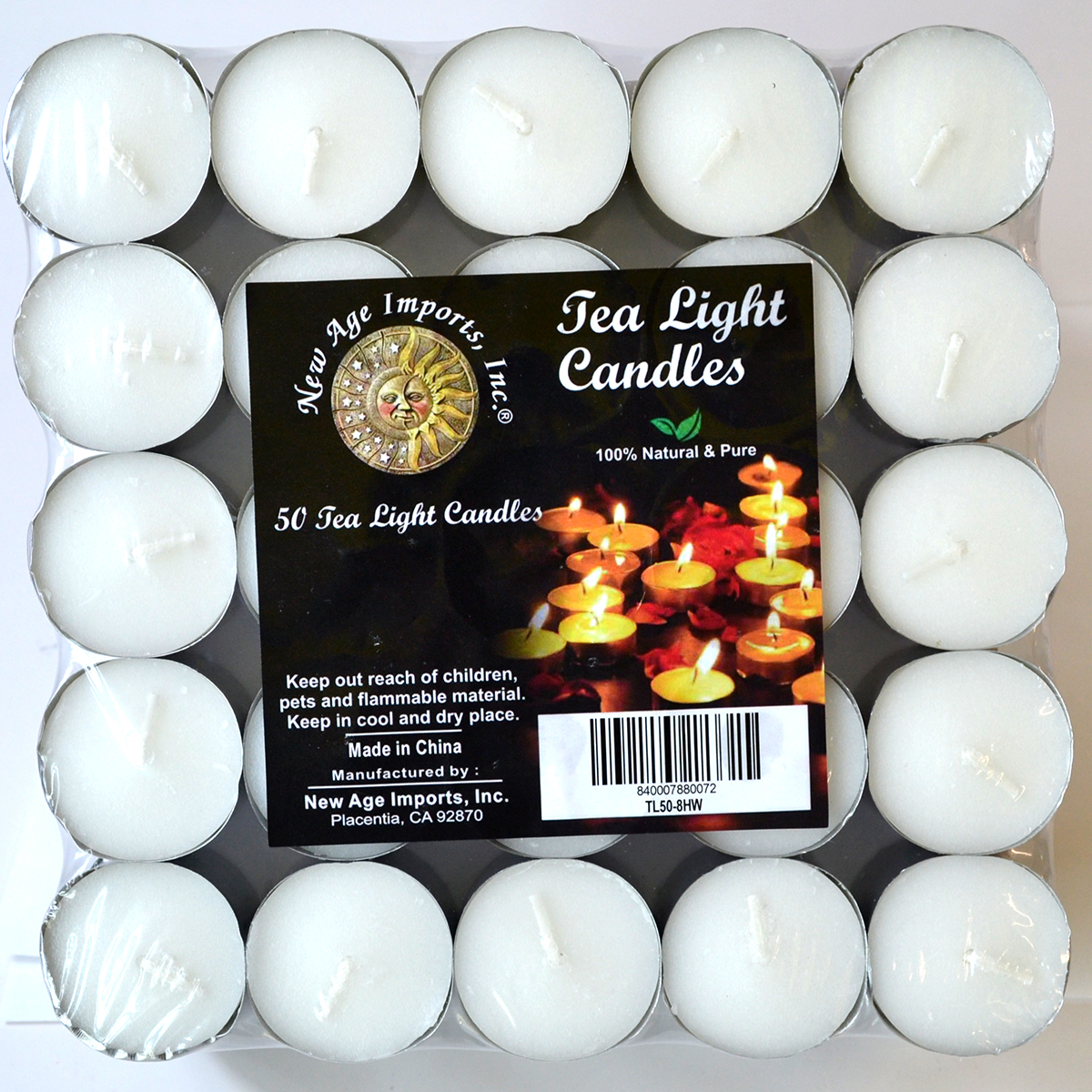 (set of 50) 8 hour White votive