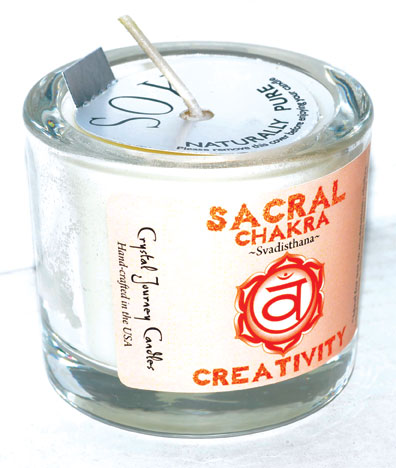 Sacral chakra soy votive candle