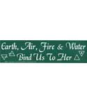Earth, Air, Fire & Water Bind Us To Her bumper sticker
