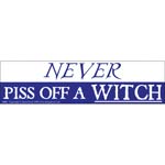 Never Piss Off A Witch bumper sticker