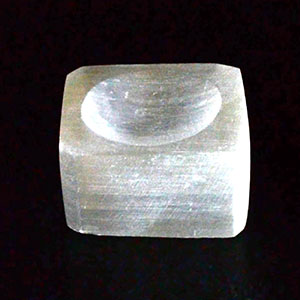 Selenite gazing ball stand, small