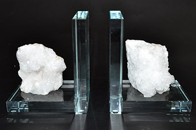 (set of 2) Quartz book ends