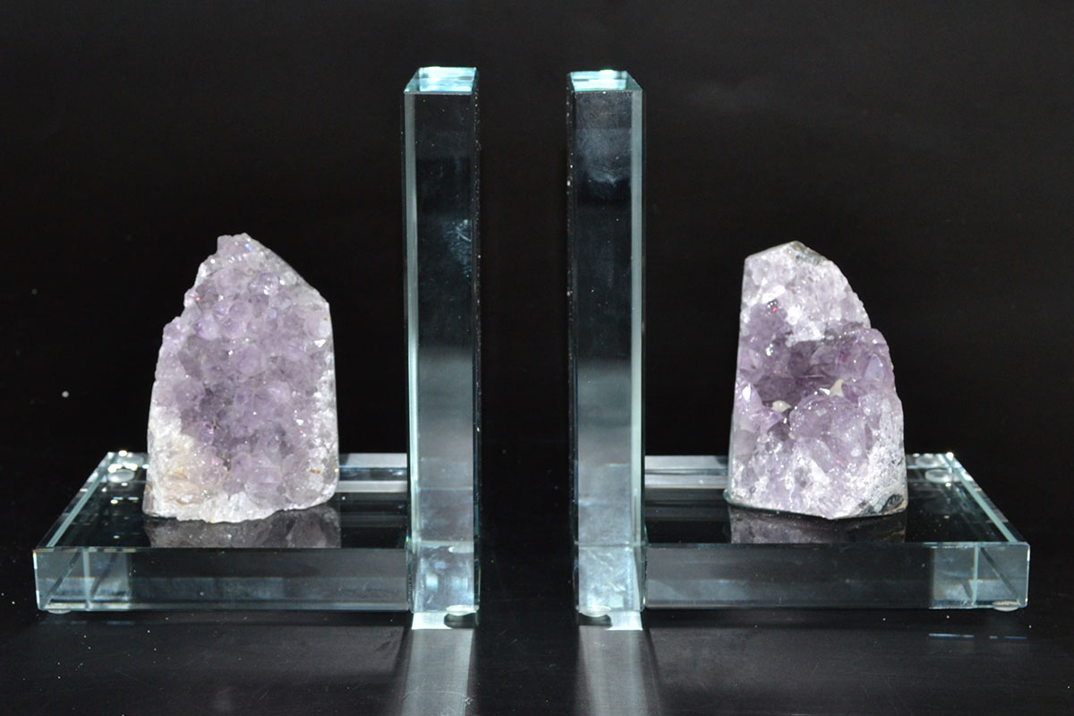 (set of 2) Amethyst book ends