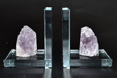 (set of 2) Amethyst book ends