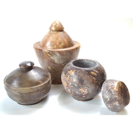 (set of 3) Gini jars soapstone