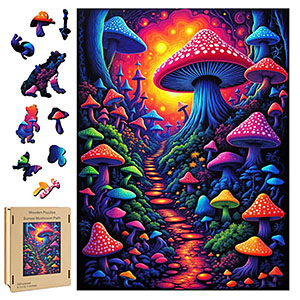 Mushroom wood puzzle