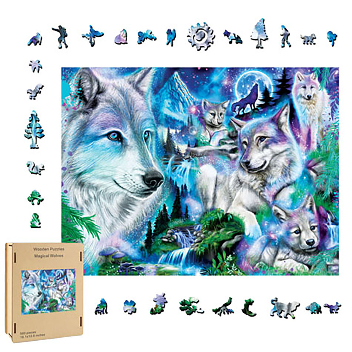 Wolves wood puzzle