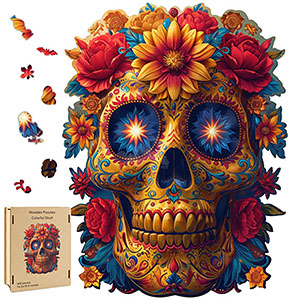 Skull & Roses wood puzzle
