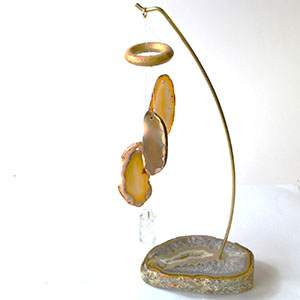 Agate Slices W/ Agate base table chime