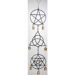Pentagram, Triquetra, Solomon's Seal wind chime 5