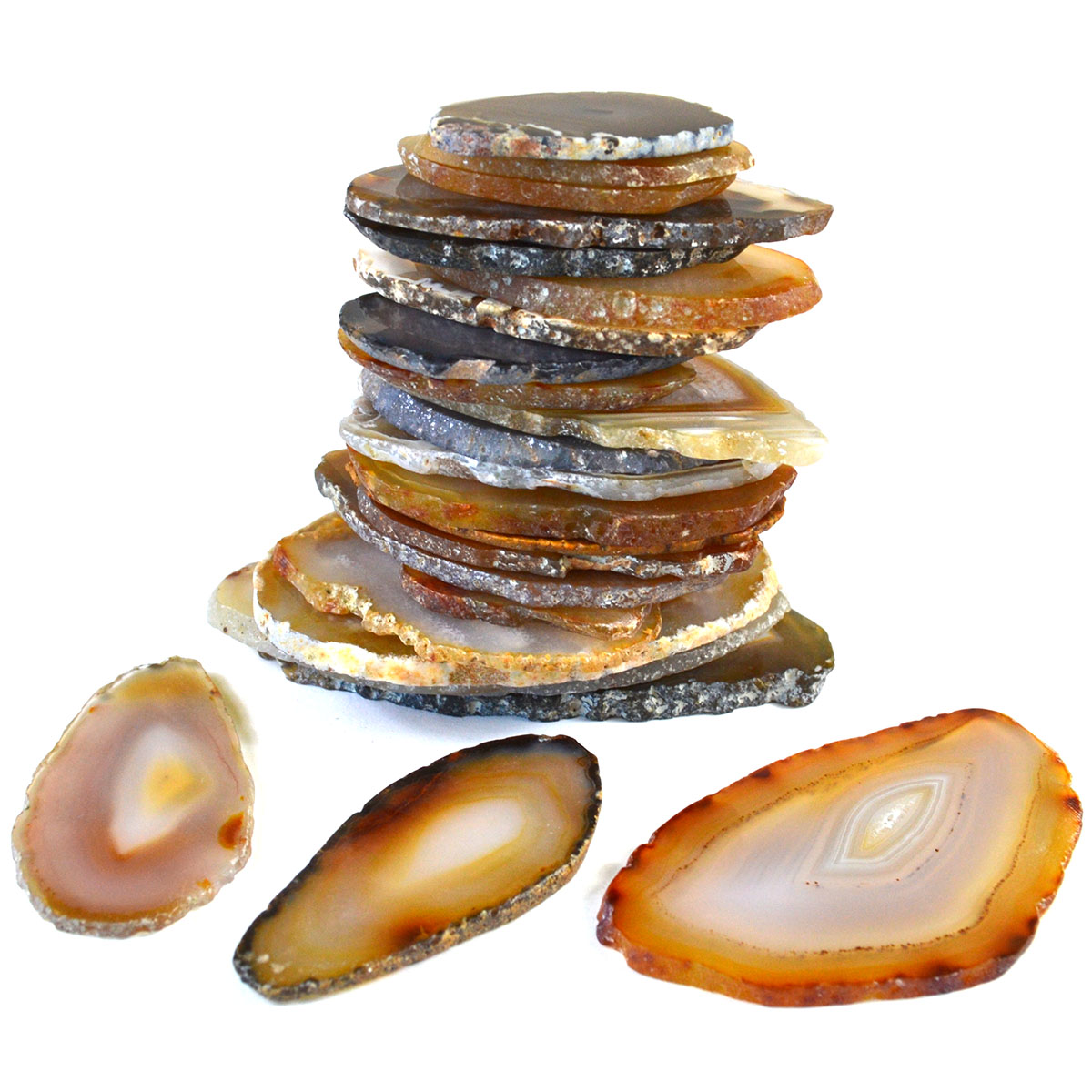 (set of 25) Agate slice 2-4