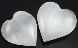 White Selenite heart  1 1/4