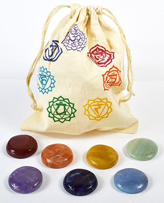 (set of 7) Chakra stones with Bag