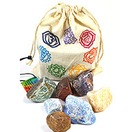 (set of 7) Chakra stones with Bag