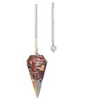 6-sided Garnet orgone  pendulum
