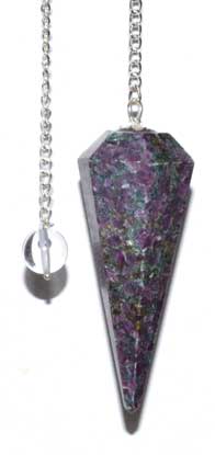 6-sided Ruby Zoisite pendulum