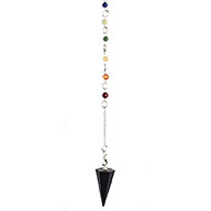 6-sided Shungite chakra pendulum