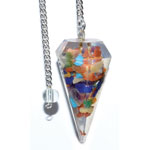6-sided Seven Chakra Orgone pendulum