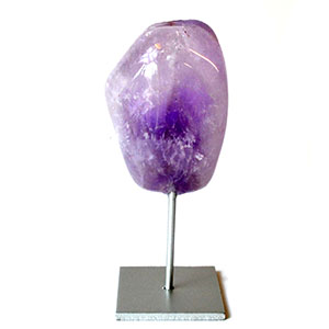 Amethyst on silver stand