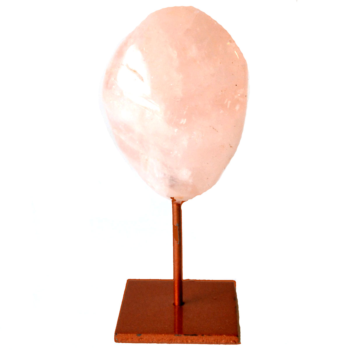 Rose Quartz on copper stand