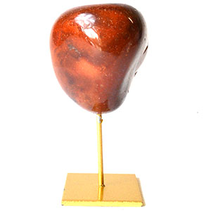 Red Agate on gold stand