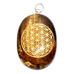 Tiger Eye W/ Flower of Life worrystone
