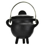 Plain cast iron cauldron  w/ lid 2 3/4