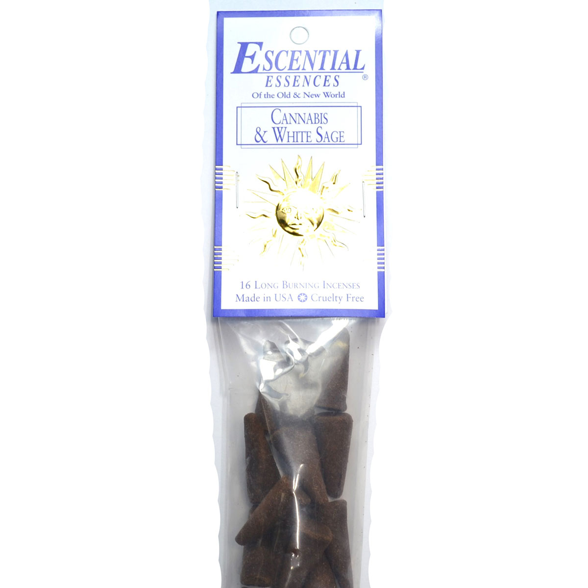 16/pk Cannabis & White Sage escential essences incense cones