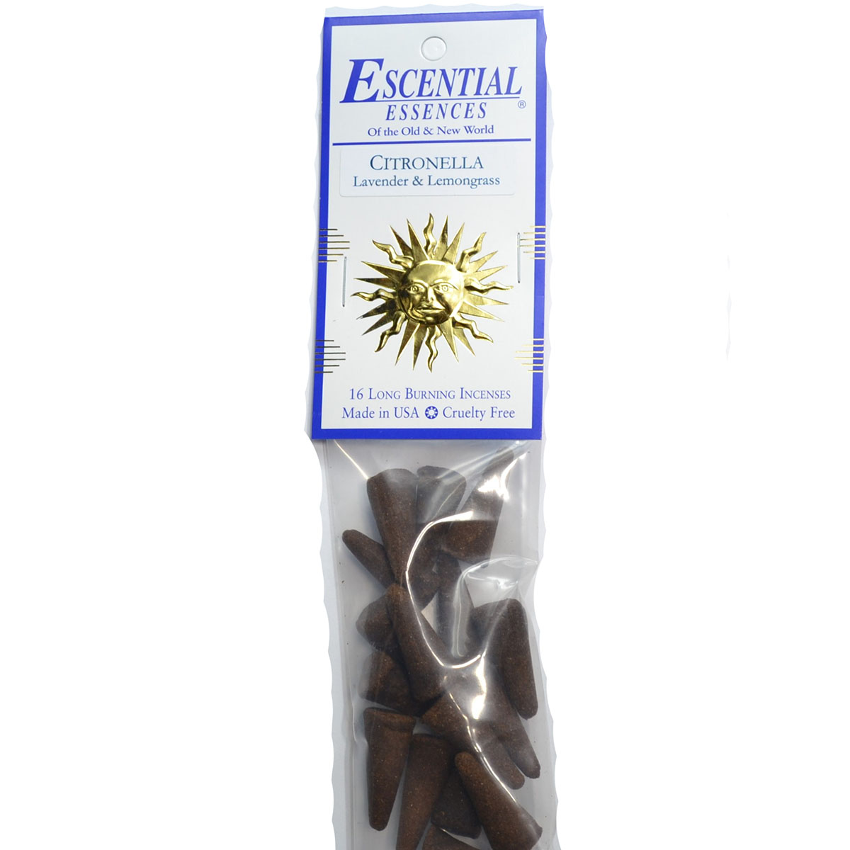 16/pk Citronella escential essences incense cones