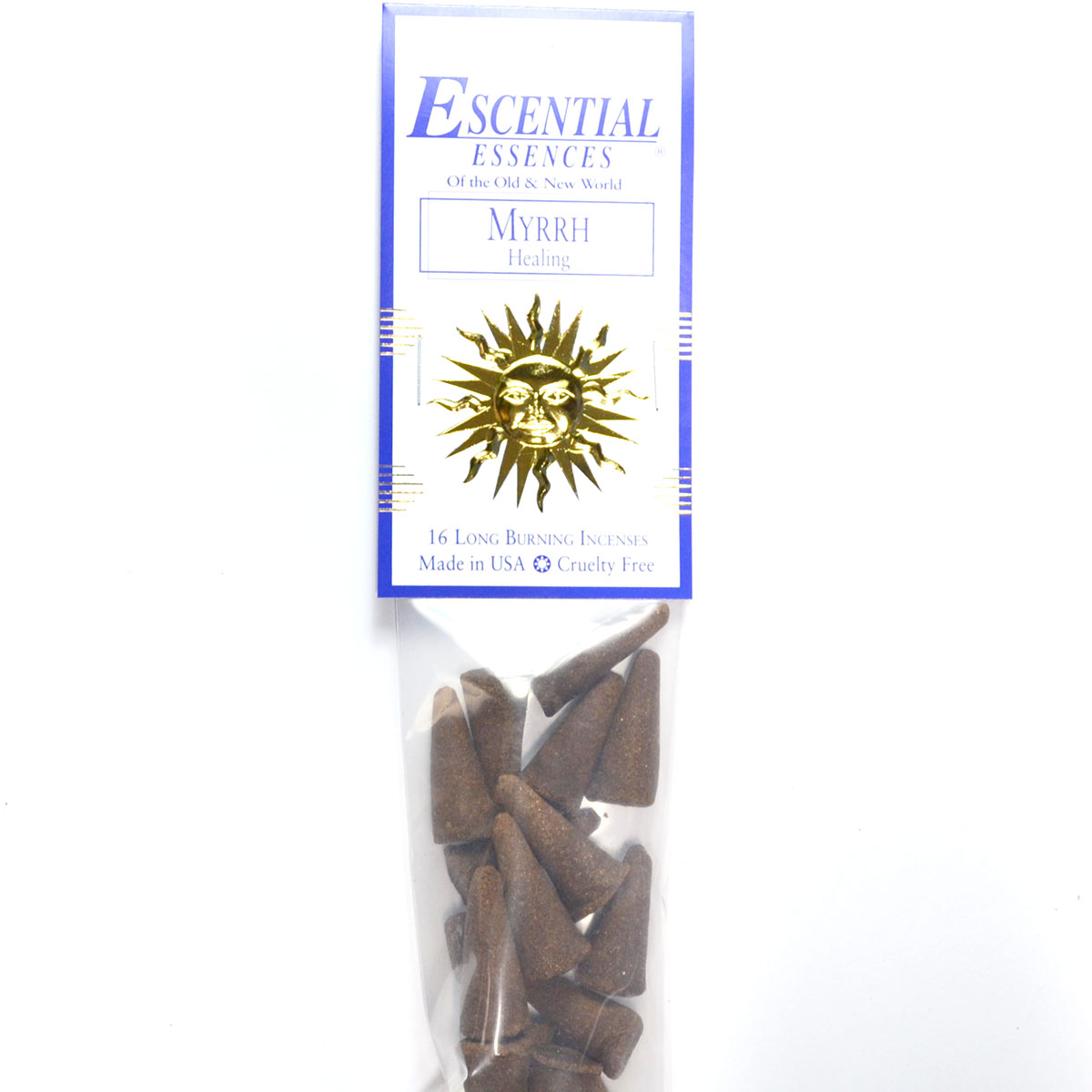 16/pk Myrrh escential essences incense cones