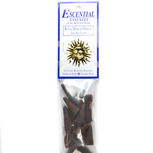 16/pk Royal African Violet escential essences incense cones