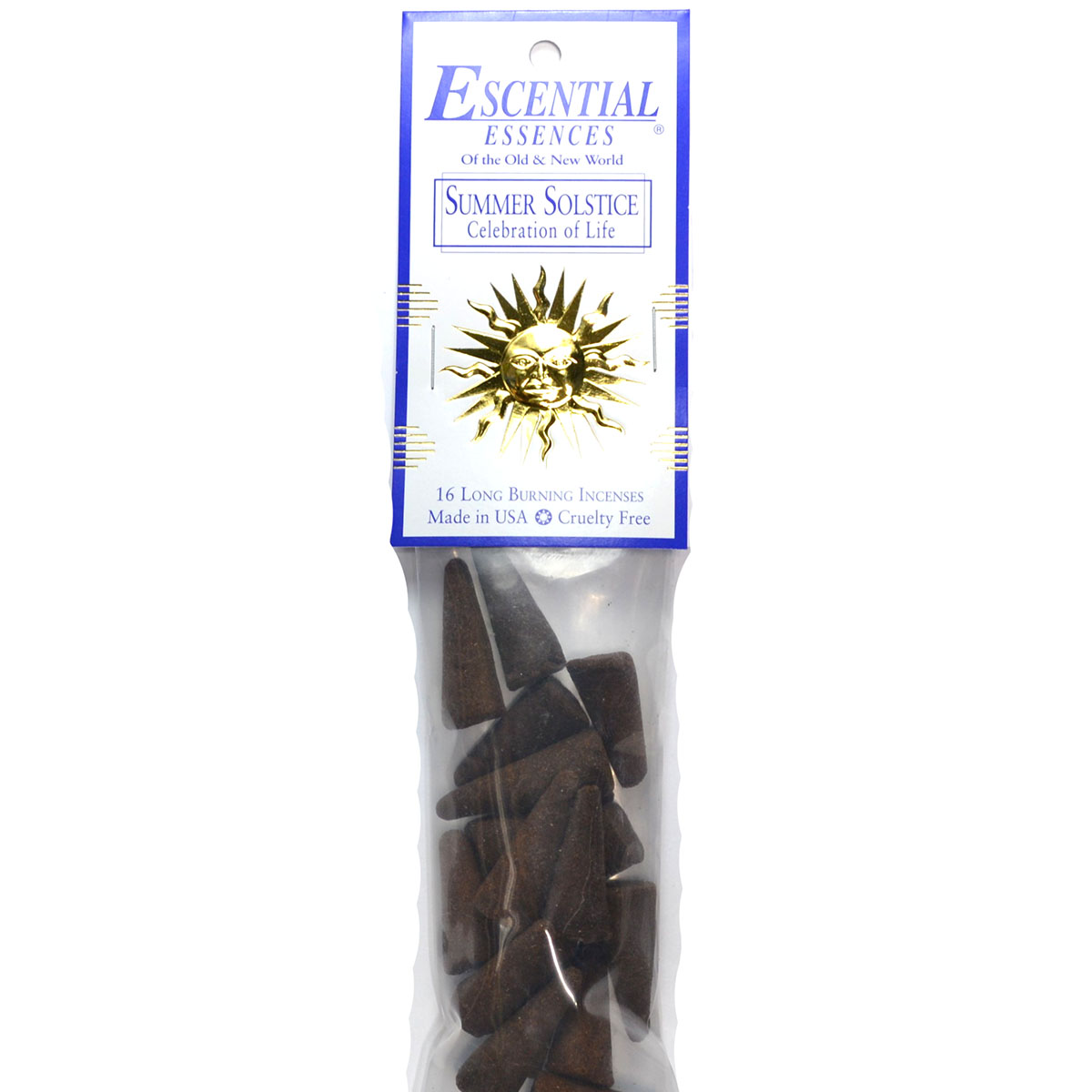 16/pk Summer Solstice escential essences incense cones
