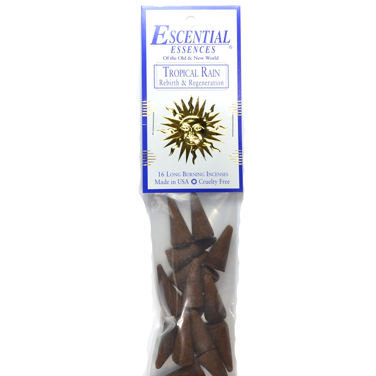 16/pk Tropical Rain escential essences incense cones