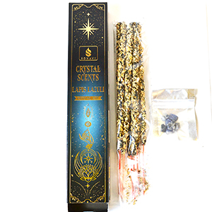 8pk incense & Lapis Lazuli chips