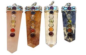 Assorted Crystal Pencil Point w/ 7 Chakra stones