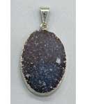 Amethyst Oval silver plated pendant