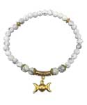 Howlite W Triple Moon anklet