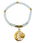 Opalite W Sun Moon Stars anklet
