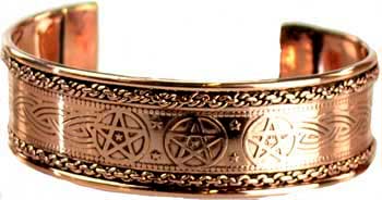 Pentagram Engraved Copper bracelet