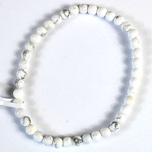 4mm Howlite, White