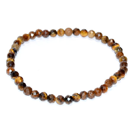 4mm Tiger Eye, Yellow bracelet