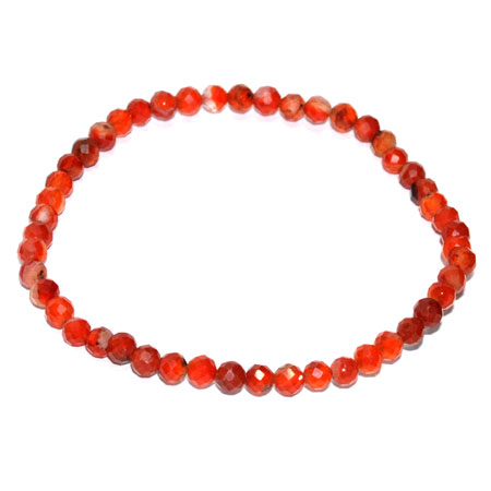 4mm Agate, Red faceted