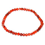 4mm Agate, Red faceted