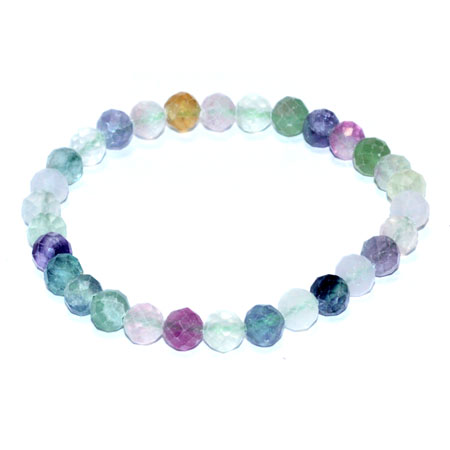6mm Fluorite faceted bracelet