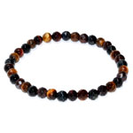 6mm Tiger Eye, Tricolor faceted bracelet